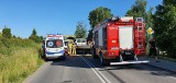 Wypadek pod Grudziądzem. Czołowo zderzyły się auta dostawcze. Jedna osoba poszkodowana [zdjęcia]