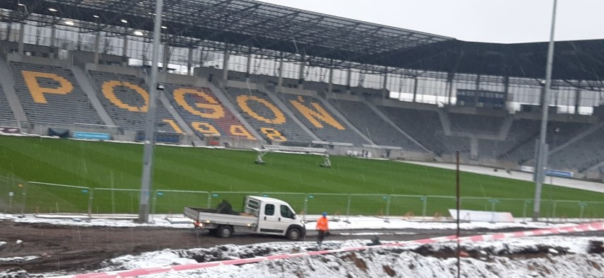 Stadion Pogoni - stan na 12 stycznia 2021 .