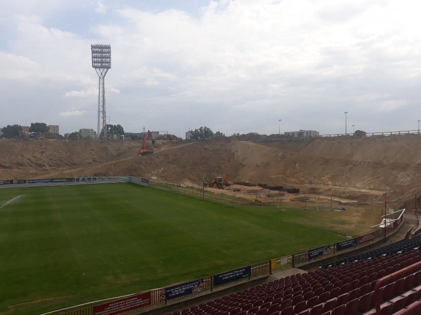 Tak wyglądał stadion Pogoni 19 lipca.