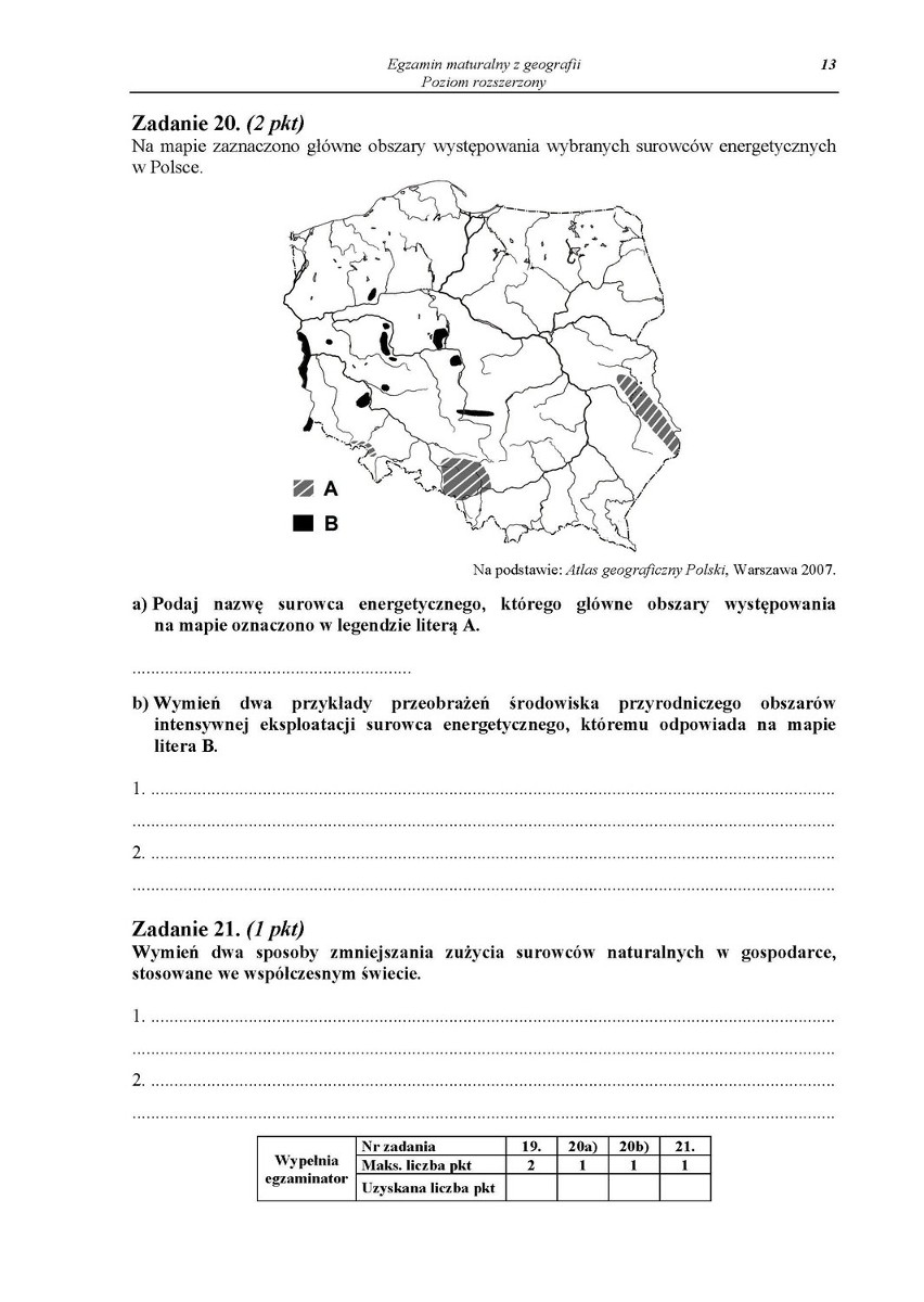 Matura 2014 GEOGRAFIA ARKUSZE CKE, PYTANIA, ODPOWIEDZI