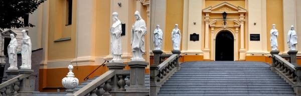Nie tylko odnowiono schody prowadzące do soboru, ale również ustawiono tam figury świętych.