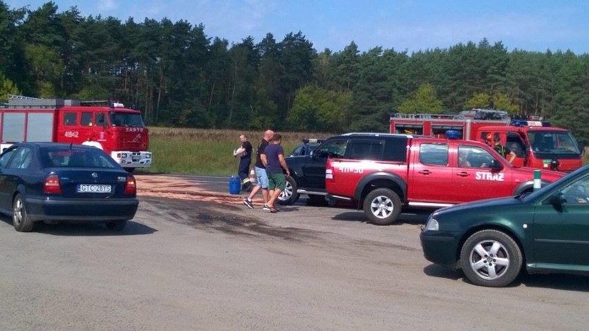 Do wypadku doszło na drodze krajowej nr 22. Motocyklista...