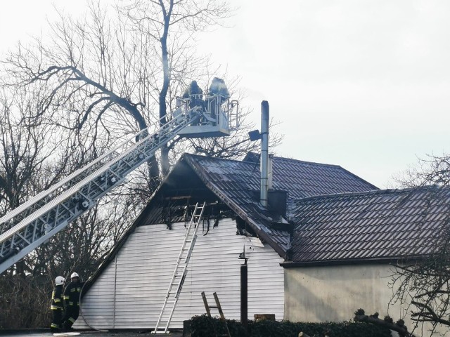 Pożar poddasza w Sianowie