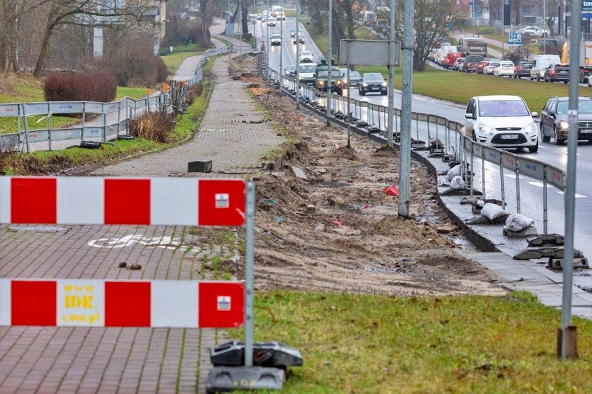 Ścieżka rowerowa na ulicy Mieszka I w Szczecinie