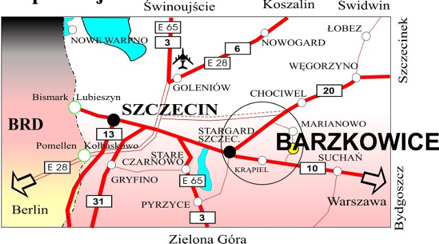 Jest kilka dróg prowadzących do Barzkowic. Szczecinianom proponujemy trasę starą autostradą w kierunku Chociwla.