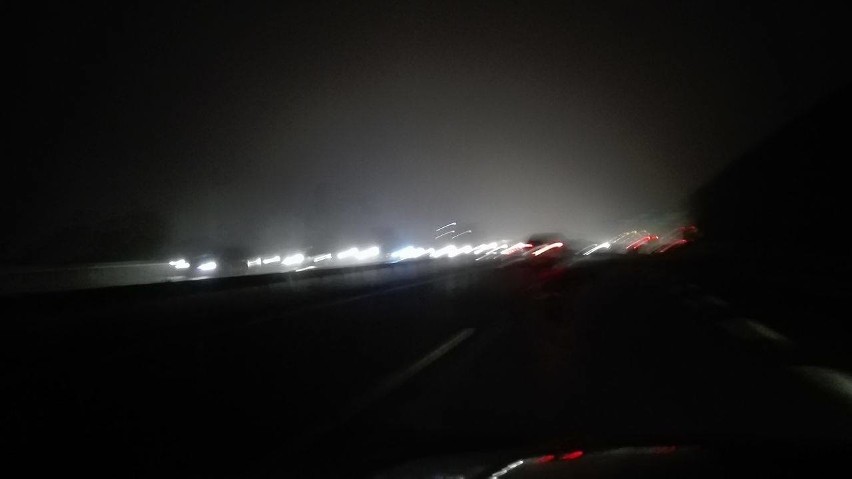 Korek na autostradzie A4 w Katowicach