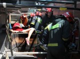 Ćwiczenia straży pożarnej w Skaryszewie. Wypadek autobusu