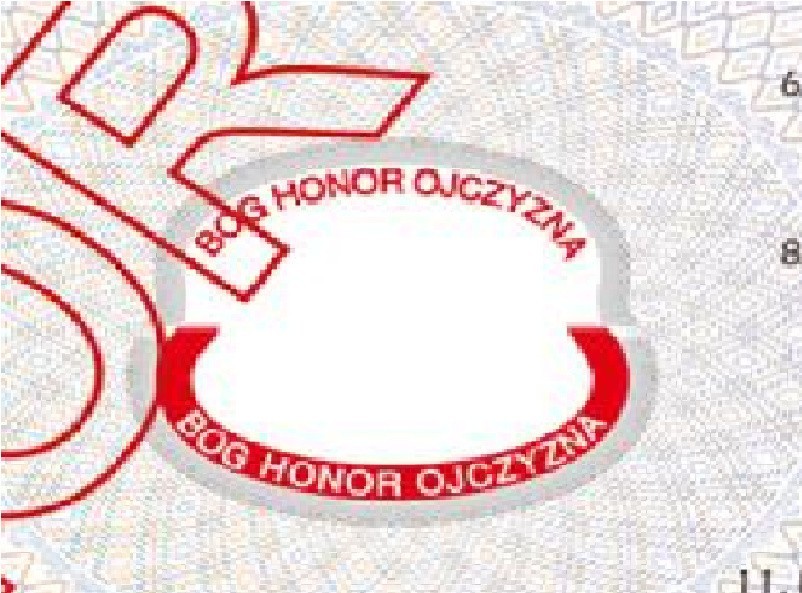 Hasło "Bóg Honor Ojczyzna" na stronie z danymi posiadacza...