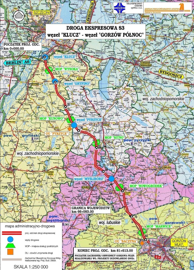 Odcinek S3 Klucz &#8211; Pyrzyce ma 28,2 km. Planowane otwarcie &#8211; do końca czerwca 2010. Ze względu na bardzo zły stan drogi prowadzącej z węzłado Pyrzyc (ok. 10 km), do momentu oddania całej drogi ekspresowej do Gorzowa, będą tędy jeździć tylko samochody osobowe. Odcinek Pyrzyce&#8211; Myślibórz ma 26,7 km, ma być dopuszczony do ruchu najwcześniej w połowie września, najpóźniej w połowie listopada. Trzeci odcinek Myślibórz &#8211; Gorzów ma 26,7 km i otwarty ma zostać prawdopodobnie w listopadzie tego roku.