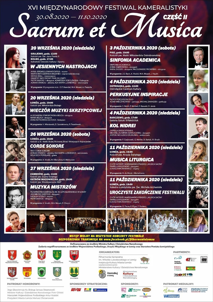 Ostrów Mazowiecka. Koncert muzyki klasycznej XVI Międzynarodowy Festiwal Kameralistyki „Sacrum et Musica” w kościele pw. WNMP. 27.09.2020