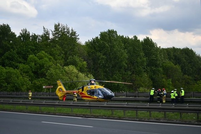 Helikopter LPR-u wylądował na DTŚ w Świętochłowicach.