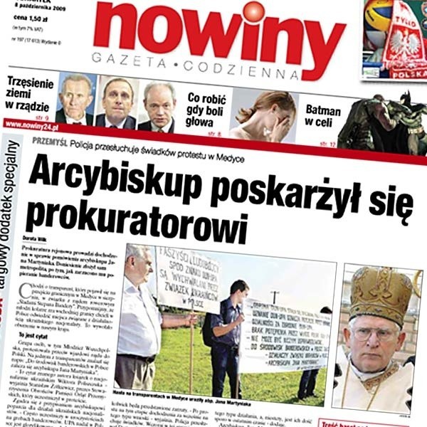 O tej sprawie pisały Nowiny 8 października 2009 r.