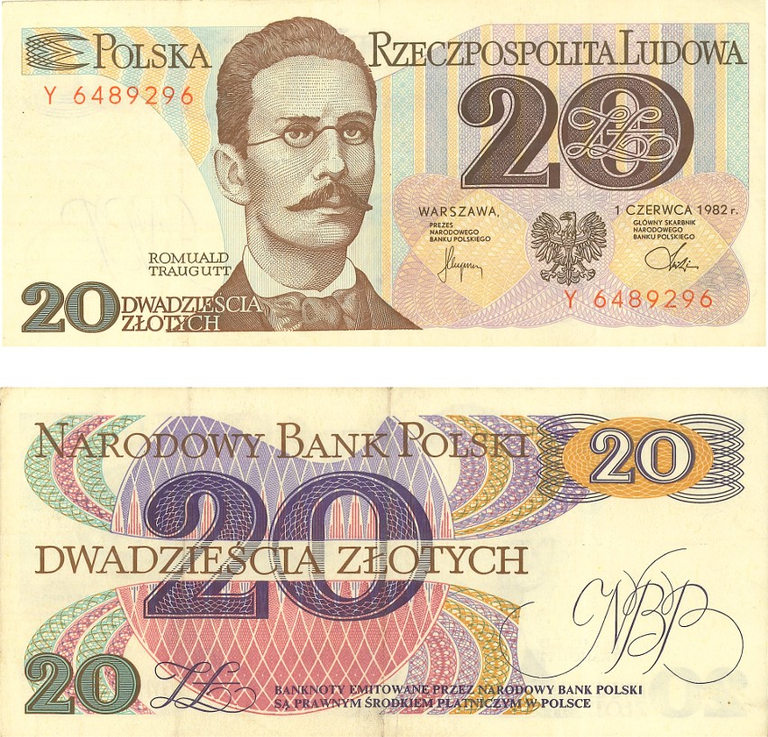 Banknot: 20 zł z 1982 roku...