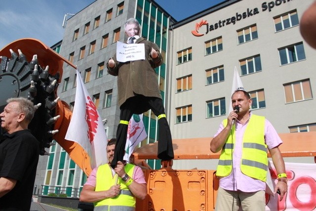 Piotr Szereda podczas jednego ze strajków