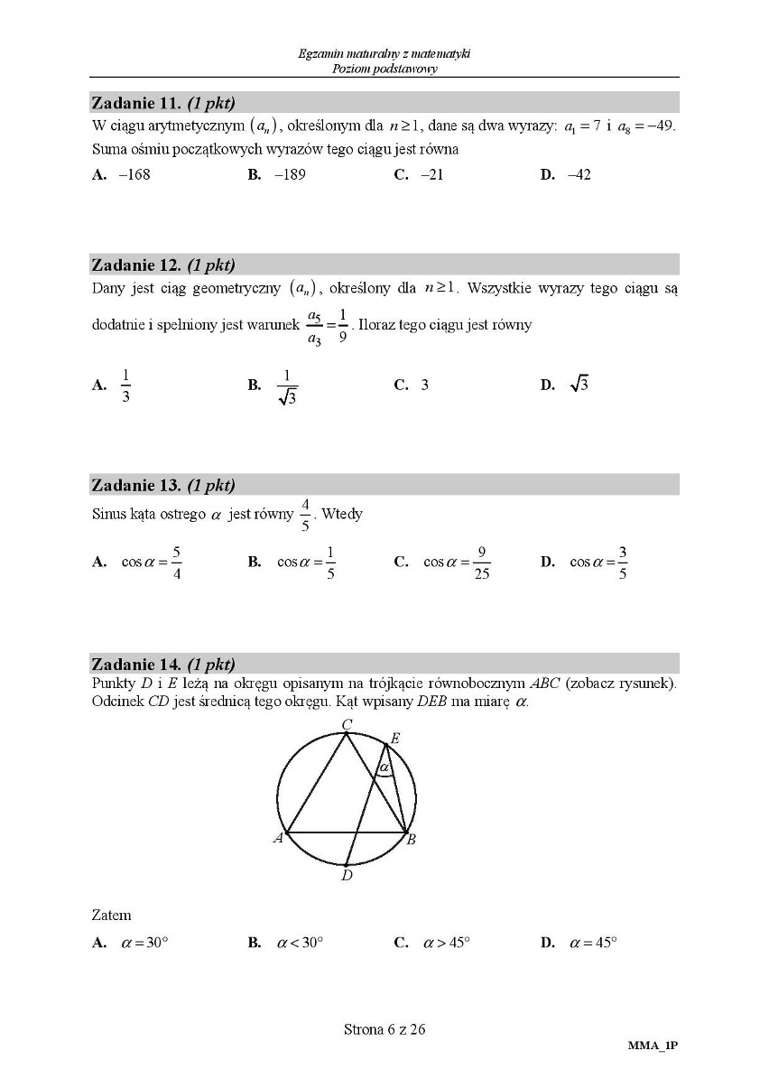 MATURA 2019: MATEMATYKA PODSTAWOWA [ODPOWIEDZI, ARKUSZE CKE,...