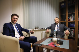 Od lewej: red. Adam Jakuć i dr Karol Nawrocki