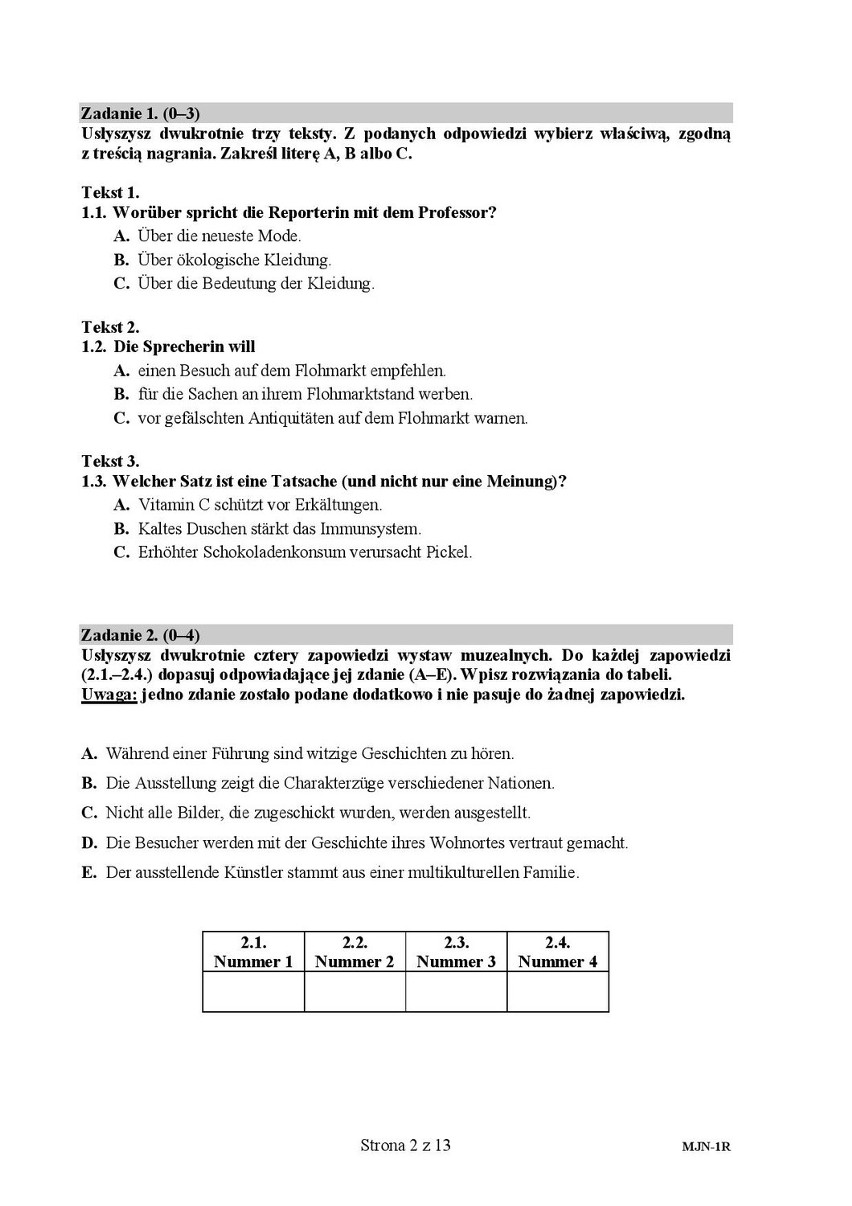 Matura 2016: Niemiecki poziom rozszerzony [ODPOWIEDZI,...