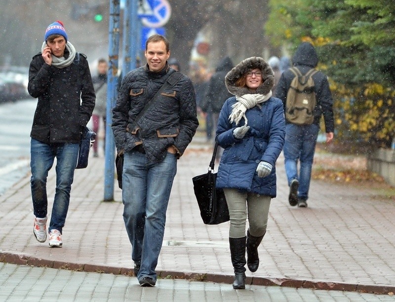 Pierwszy śnieg tegorocznej zimy w Łodzi.