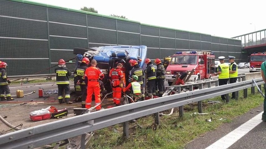 Wypadek na A4 w Zabrzu