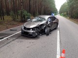 Wypadek na drodze Stare Bosewo - Prabuty. Zderzenie dwóch samochodów osobowych