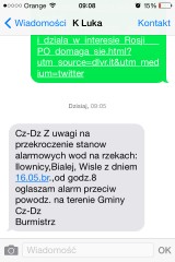 Powódź 2014: Alarm powodziowy w Czechowicach-Dziedzicach [SYSTEM OSTRZEGANIA]