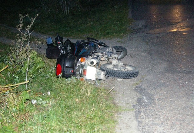 Potłuczony motocyklista trafił do szpitala