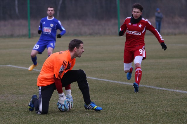 Rafał Boguski podczas sparingu Wisły Kraków z Piastem Gliwice.