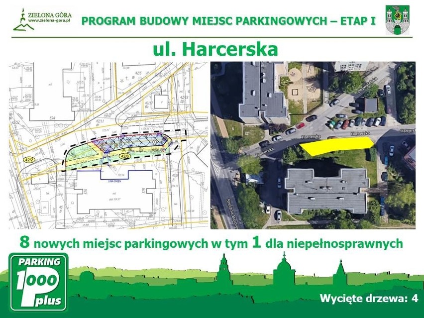 Ulica Harcerska - 8 nowych miejsc parkingowych