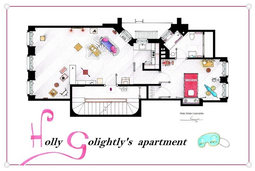 Mieszkanie Holly Golightly ze "Śniadania u Tiffany'ego"...