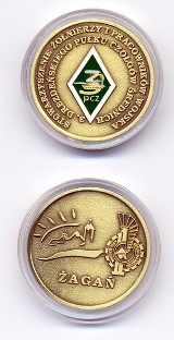 Pamiątkowy coin żagańskiego stowarzyszenia 3 Pułku Czołgów