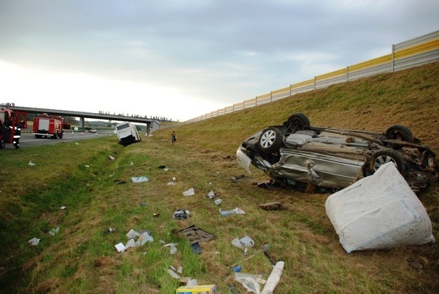 Wypadek na autostradzie A1.