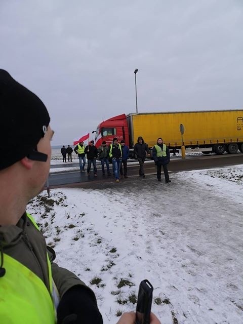 Protest rolników 28 stycznia 2019 r. na rondzie w Lipnicy