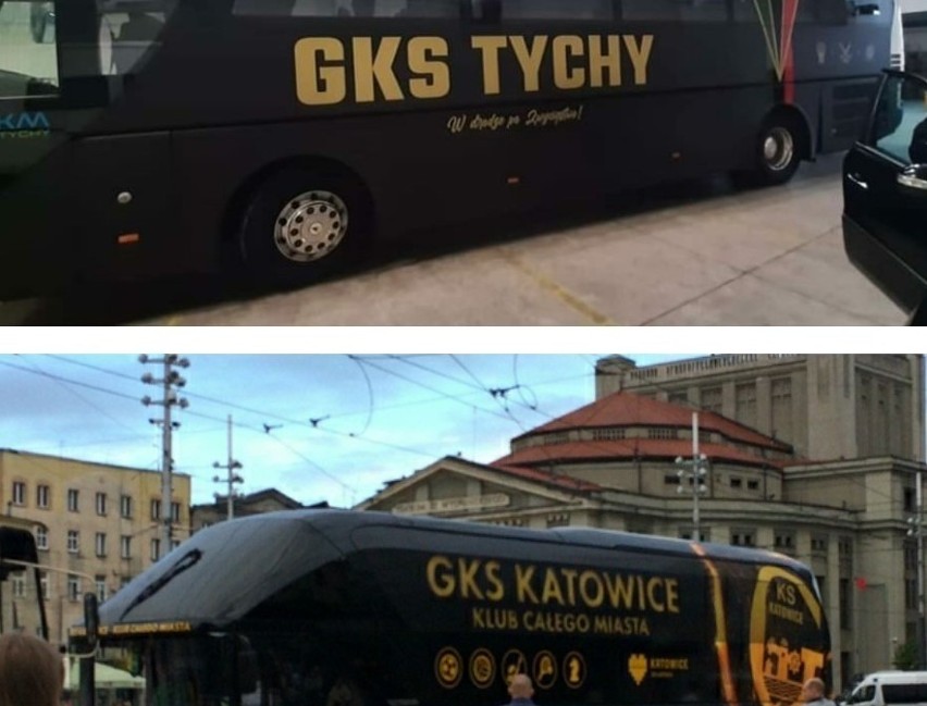 Autokar GKS-u Tychy w nowym oklejeniu przypomina autobus...