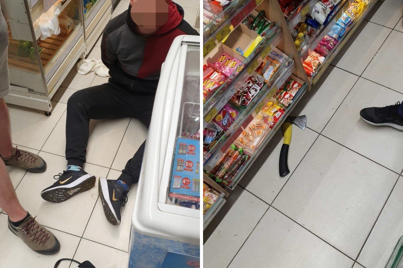 Nastolatek napadał z siekierą na sklep Żabka. Nieoficjalnie: jest synem znanej sędzi