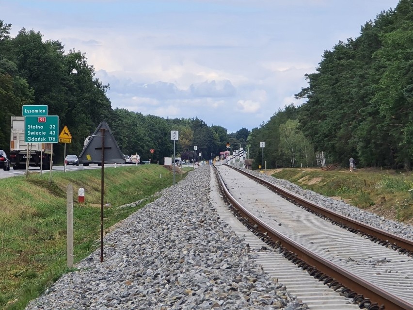 Przebudowana linia kolejowa na odcinku Toruń Wsch. - Chełmża
