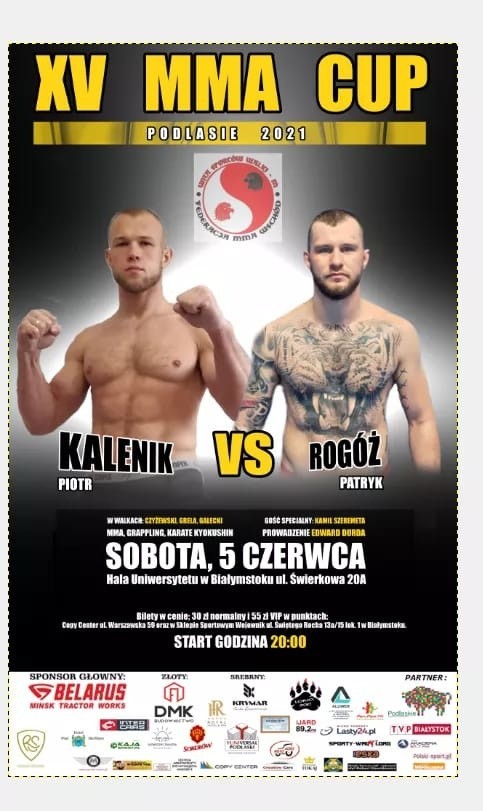 MMA Cup 15. Gala w Białymstoku odbędzie się 5 czerwca. Zaplanowano około 10 walk 