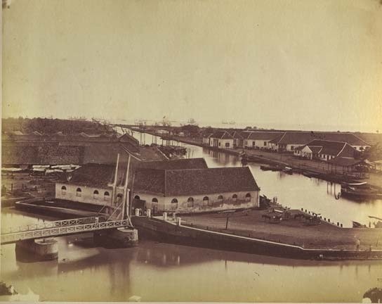 Port w Batawii (czyli obecnej Dżakarcie) w 1870 roku.