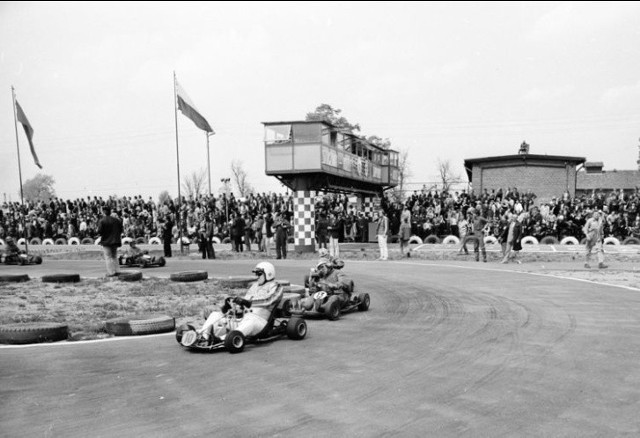 Kędzierzyn-Koźle. Tor kartingowy, trójmecz Jugosławia, Niemcy (NRF), Polska. Rok 1973.