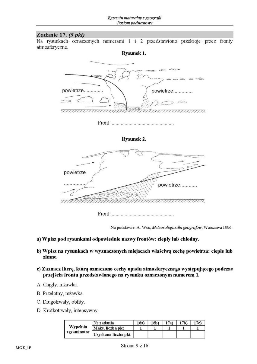 Stara matura 2016: GEOGRAFIA podstawowa [ODPOWIEDZI, ARKUSZ...