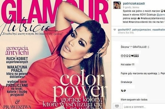 Patricia Kazadi na okładce "Glamour" (fot. screen z Instagram.com)