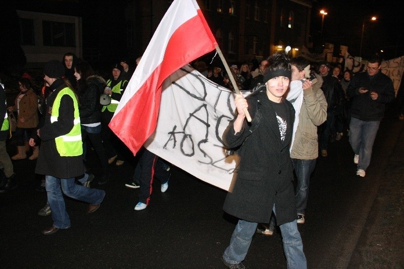 Protest przeciwko ACTA w Koszalinie.