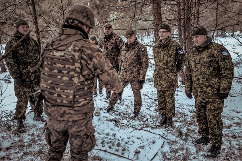 Oficerowie z Estonii u podkarpackich terytorialsów. Na poligonie w Nowej Dębie i w Bieszczadach obserwowali szkolenie żołnierzy