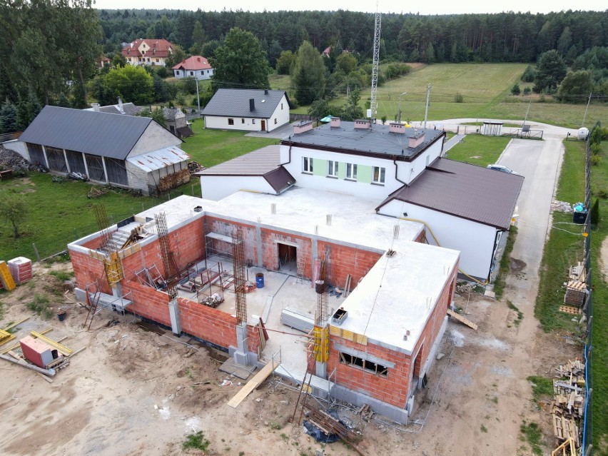 Tak prezentuje się budowa przy szkole w Borkowie.