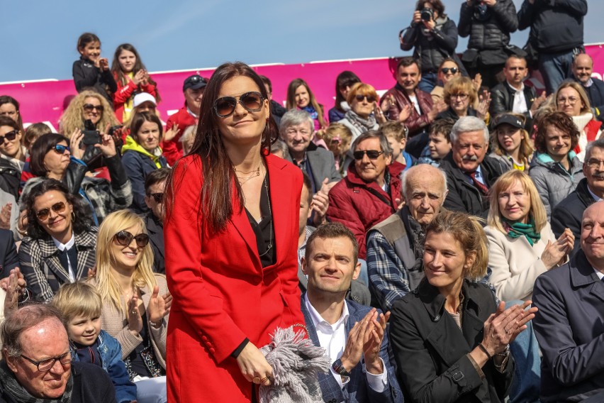 Agnieszka Radwańska podczas odsłonięcia alei gwiazd tenisa w...