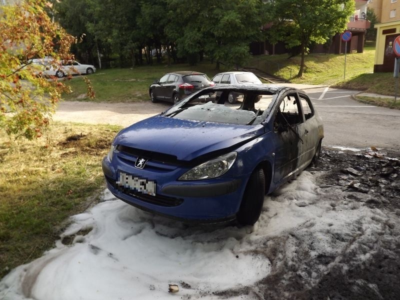 Spalony samochód w Kielcach