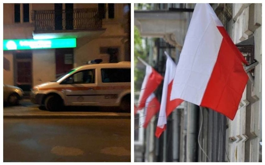 Dwie flagi skradziono we Włocławku. Monitoring miejski nakrył sprawców [zdjęcia]