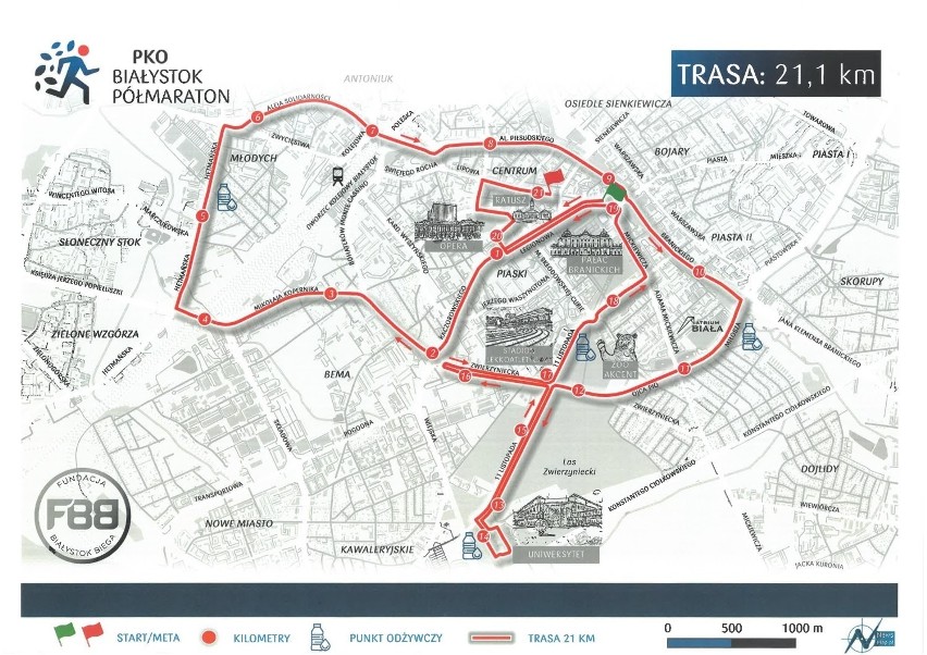 Białystok. 7. PKO Białystok Półmaraton. Trasa biegu i utrudnienia w ruchu. Zamknięte ulice, mapa utrudnień [5.05.2019]