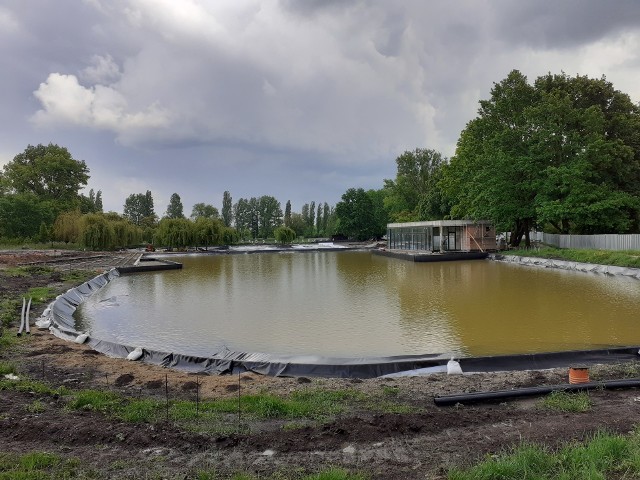 Park Lotników Polskich w Krakowie zmienia się z dnia na dzień. Z jednej strony został okrojony przez deweloperów, którzy w sąsiedztwie Tauron Areny budują nowe apartamenty, z drugiej - od strony galerii M1 obok Ogrodu Doświadczeń - w ramach nowej inwestycji powstaje staw, przy którym pojawi się miejska plaża z tarasem z leżakami. Nad brzegiem stoją już ściany pawilonu, w którym ulokowana zostanie kawiarnia i toalety. Zobaczcie w GALERII, jak dzisiaj wygląda teren rekreacyjny wokół Areny i sami oceńcie, czy zmienia się na korzyść, czy wręcz przeciwnie.