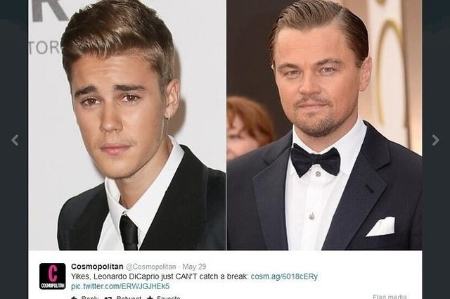 Justin Bieber/Leonardo DiCaprio (fot. screen z Twitter.com)