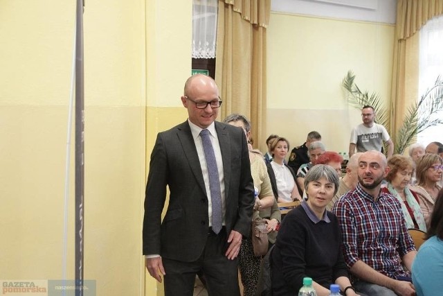 Spotkanie prezydenta Marka Wojtkowskiego z mieszkańcami Zazamcza w kwietniu 2018 r.